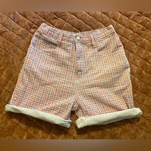 Vintage 90’s plaid denim checkered shorts